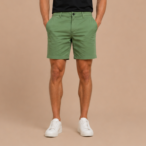 Heren slim fit chino-short Jelle Jora Mode