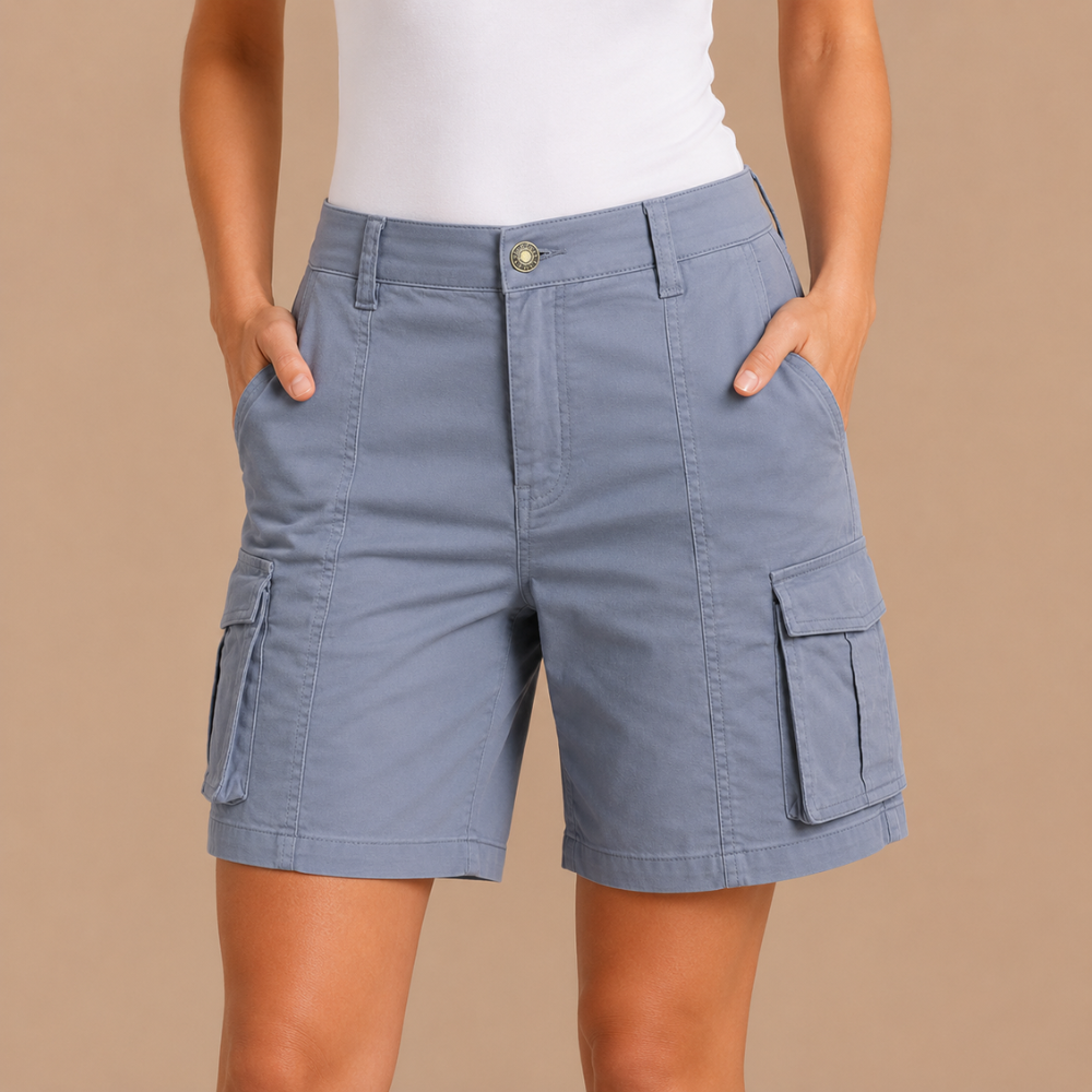 Dames casual cargoshort met meerdere zakken Jelle Jora Mode