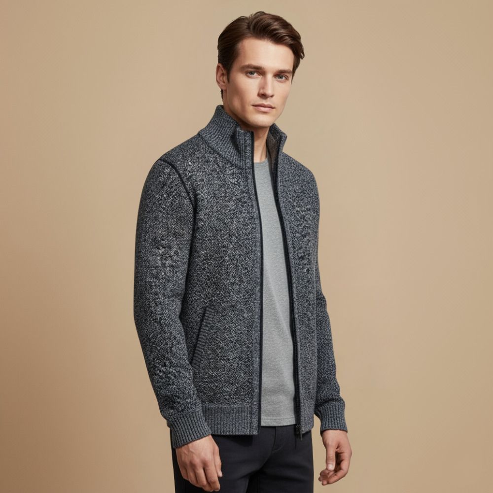 Casual Dikke Sweater met Rits voor Heren Jelle Jora Mode