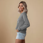 Bluza z okrągłym dekoltem z białym nadrukiem kota