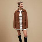 Vintage bruin jasje met revers en enkele knoopsluiting Jelle Jora Mode