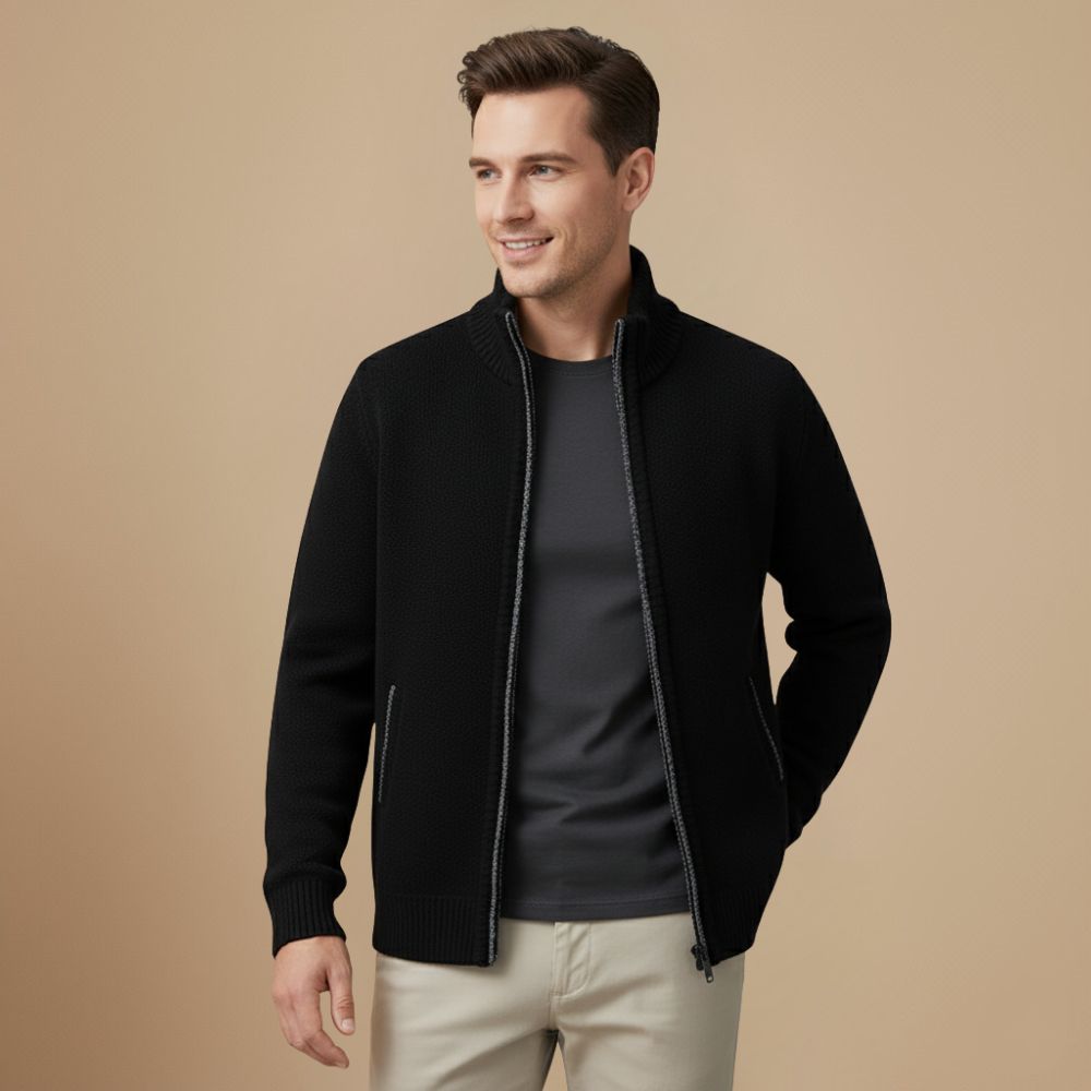 Casual Dikke Sweater met Rits voor Heren Jelle Jora Mode