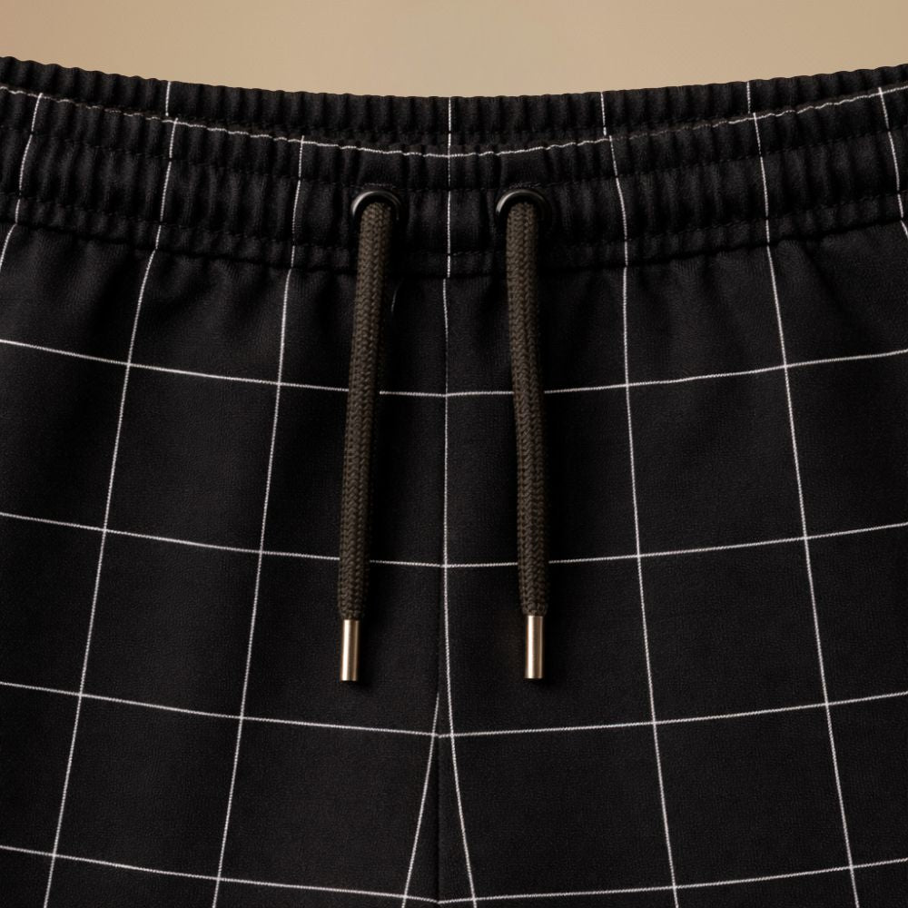 Męskie spodnie dresowe w kratkę slim fit zapewniające codzienny komfort
