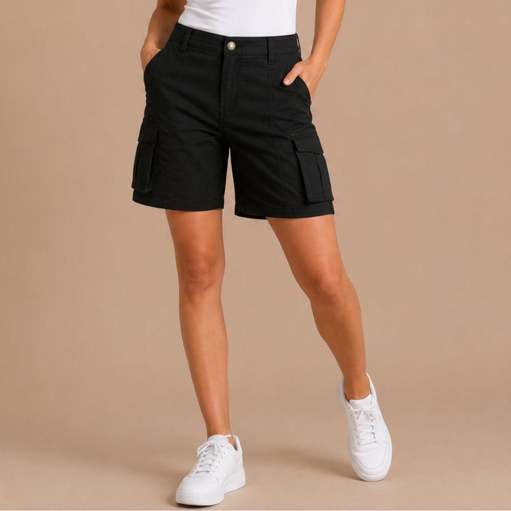 Dames casual cargoshort met meerdere zakken Jelle Jora Mode