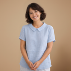Dames losse casual blouse met korte mouwen Jelle Jora Mode