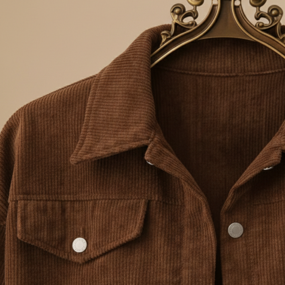 Sztruksowa krótka kurtka w stylu vintage
