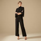 Hoge hals vloeiende jumpsuit voor dames Jelle Jora Mode