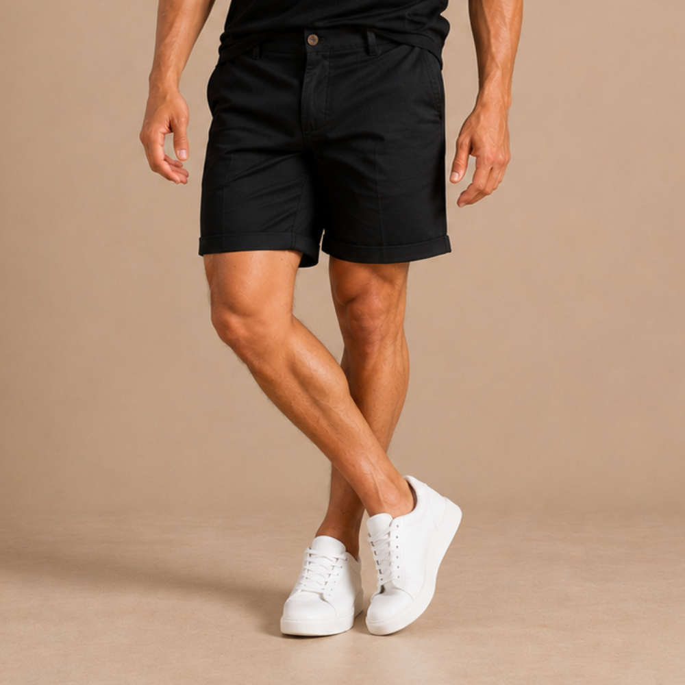 Heren slim fit chino-short Jelle Jora Mode