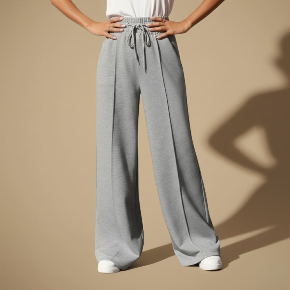 Loszittende casual broek met wijde pijpen voor dames Jelle Jora Mode