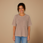 Damesblouse met ruime pasvorm en ronde hals Jelle Jora Mode