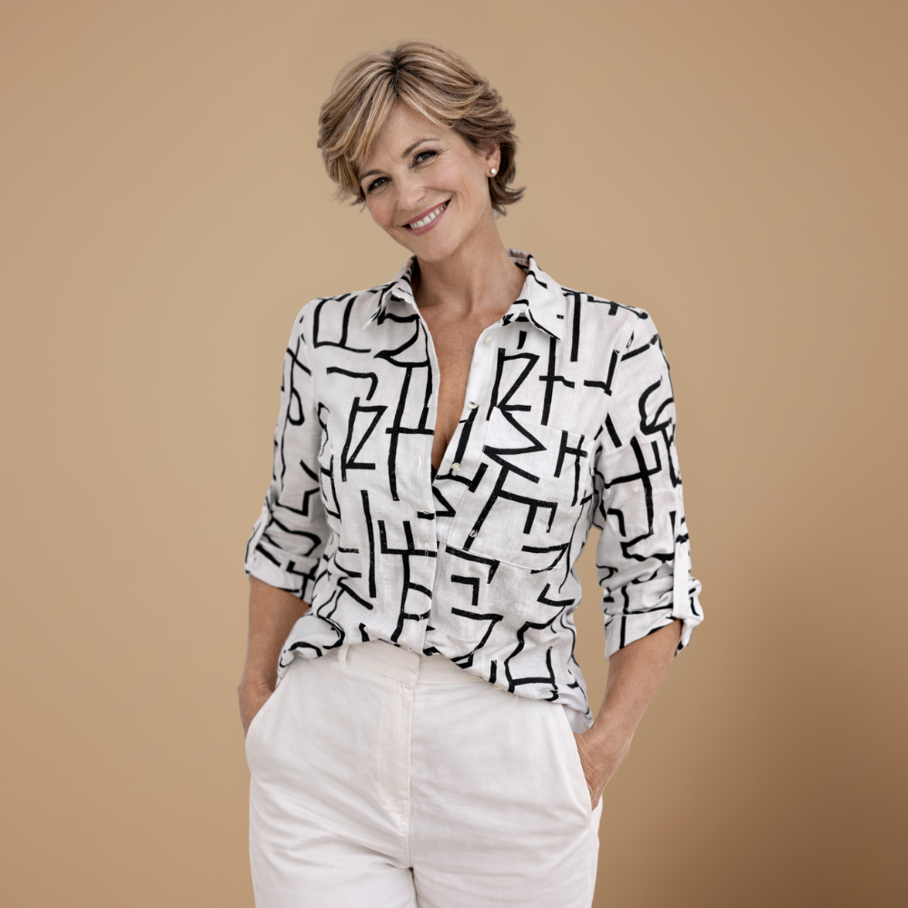 Damesblouse met lange mouwen en slank model Jelle Jora Mode