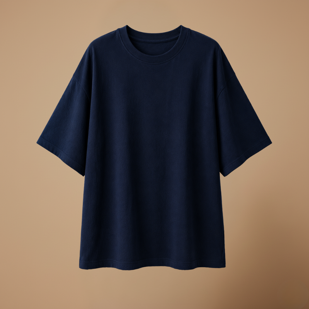Damski luźny T-shirt z okrągłym dekoltem