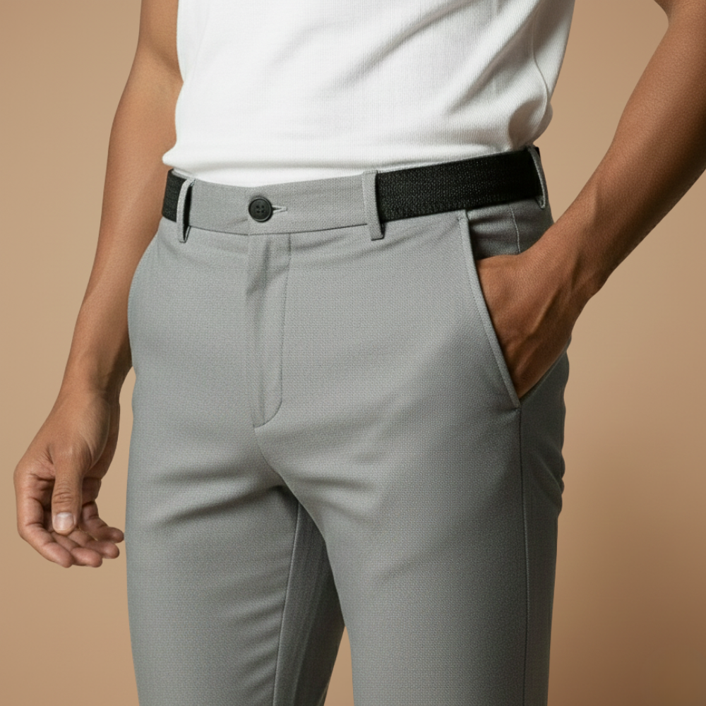 Męskie spodnie biznesowe slim fit do kostek
