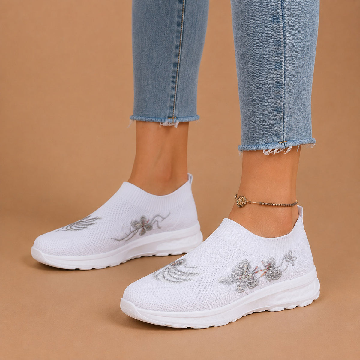 Damskie Dzianinowe Buty Do Chodzenia