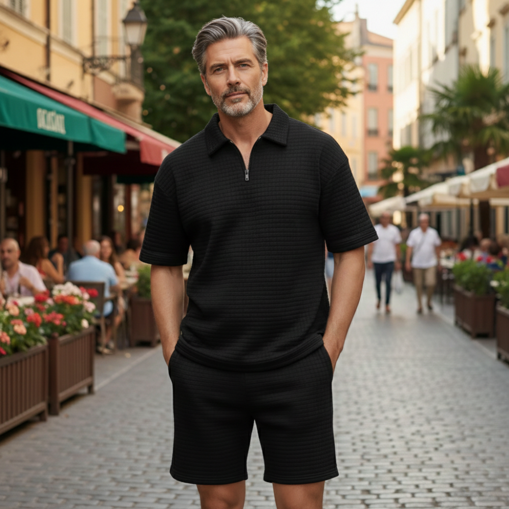 Męski casualowy zestaw z krótkimi rękawami