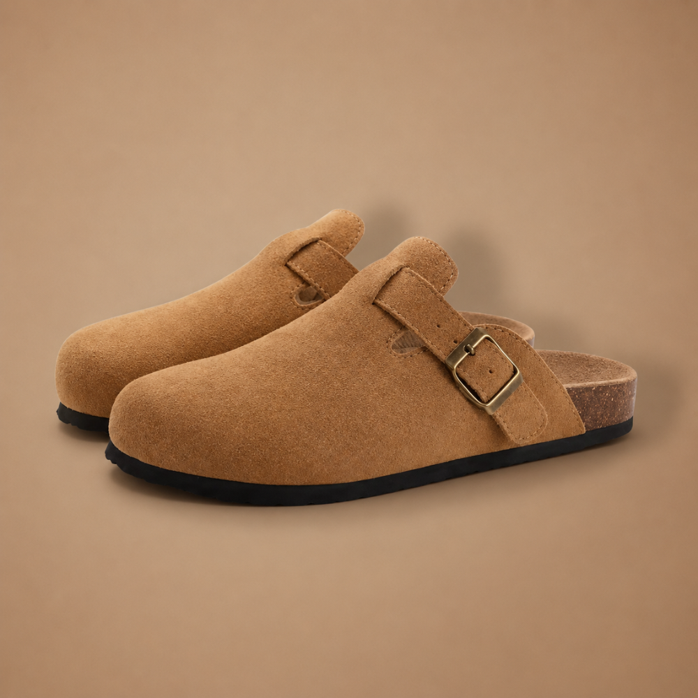 Damskie buty z klamrą korkową
