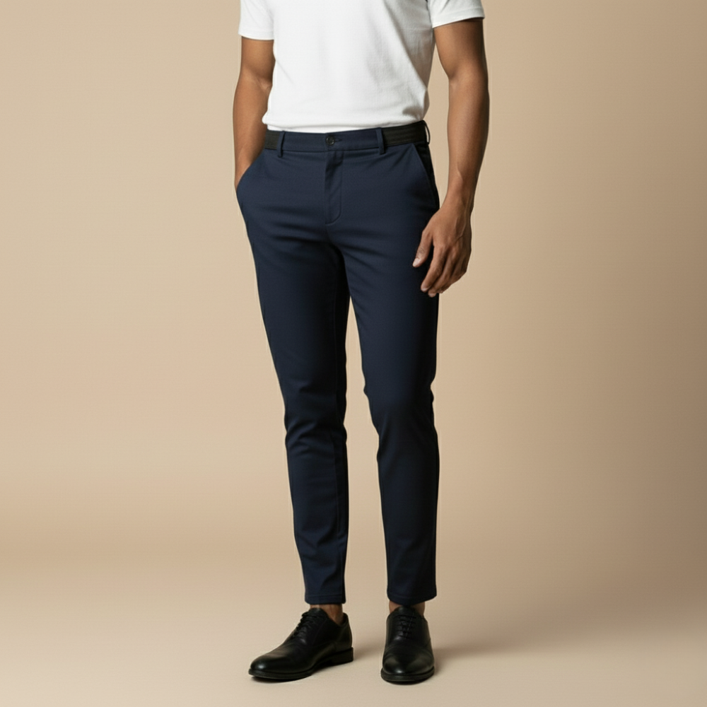 Męskie spodnie biznesowe slim fit do kostek