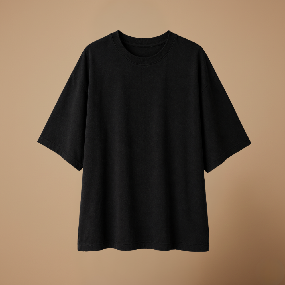 Damski luźny T-shirt z okrągłym dekoltem