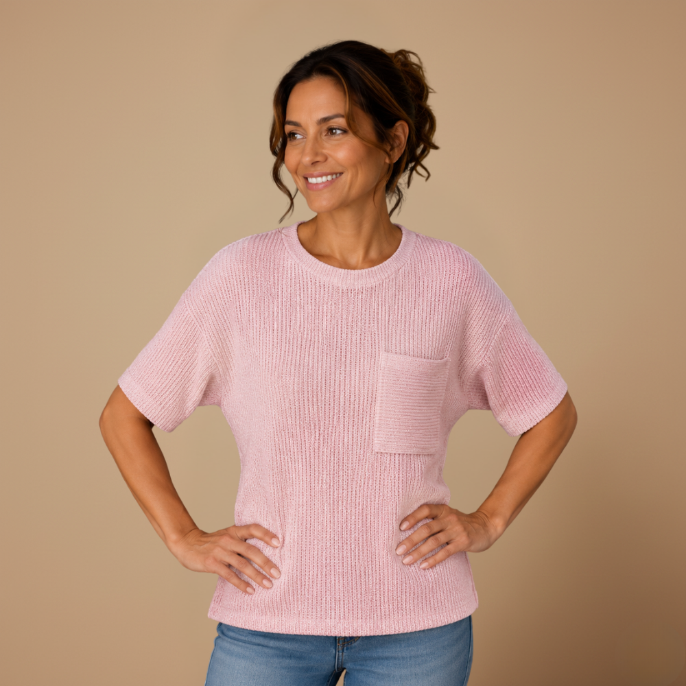 Damesblouse met ruime pasvorm en ronde hals Jelle Jora Mode