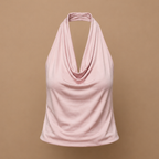 Damski top na ramiączkach typu halter, z odkrytymi plecami, bez rękawów
