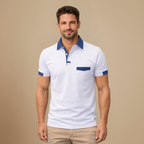 Herenpolo met korte mouwen in slim fit en verfijnd ontwerp Jelle Jora Mode