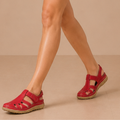 Dames platte strandsandalen met uitgesneden zool Jelle Jora Mode