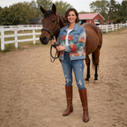 Kurtka jeansowa patchwork w stylu retro
