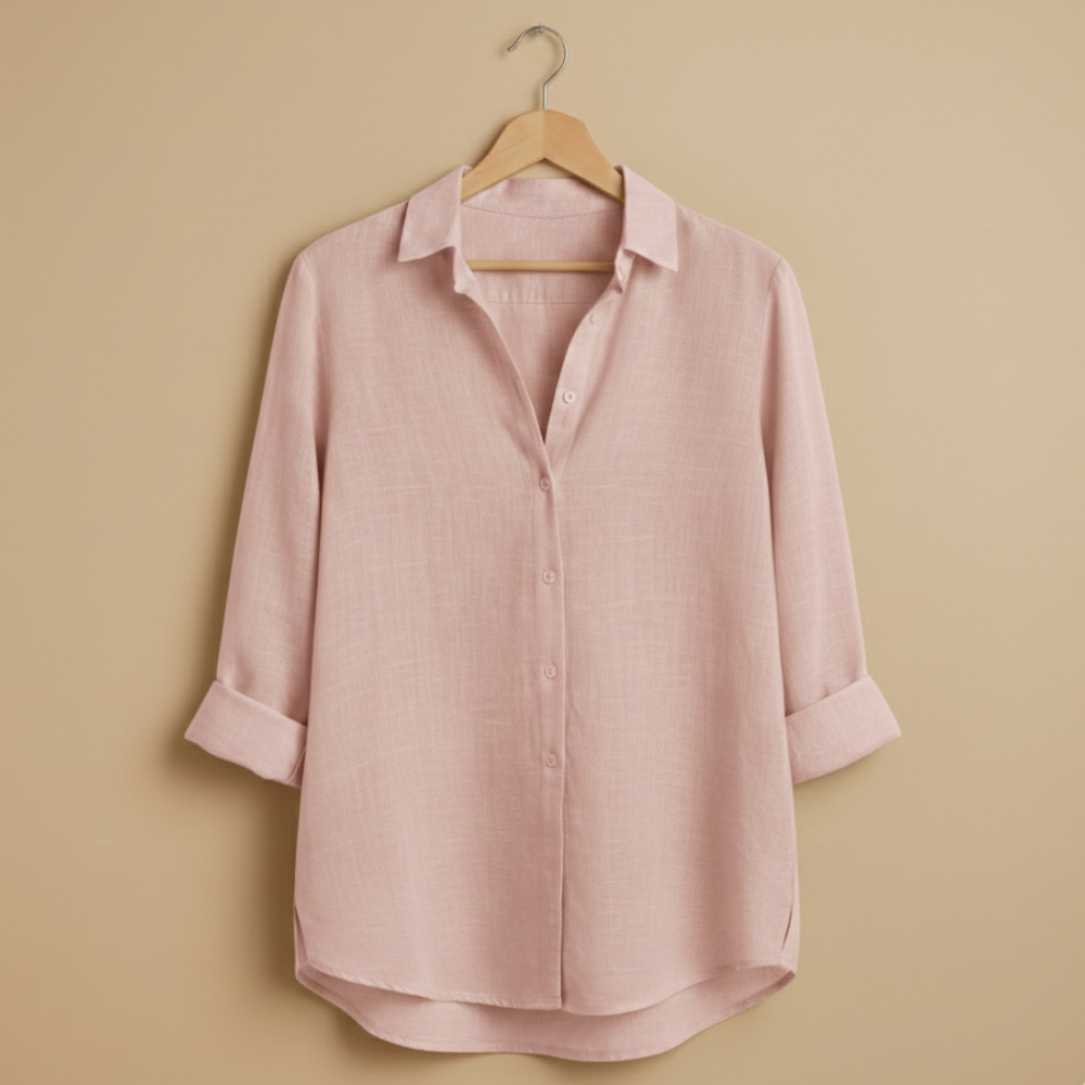 Luźna lniana koszula bawełniana damska