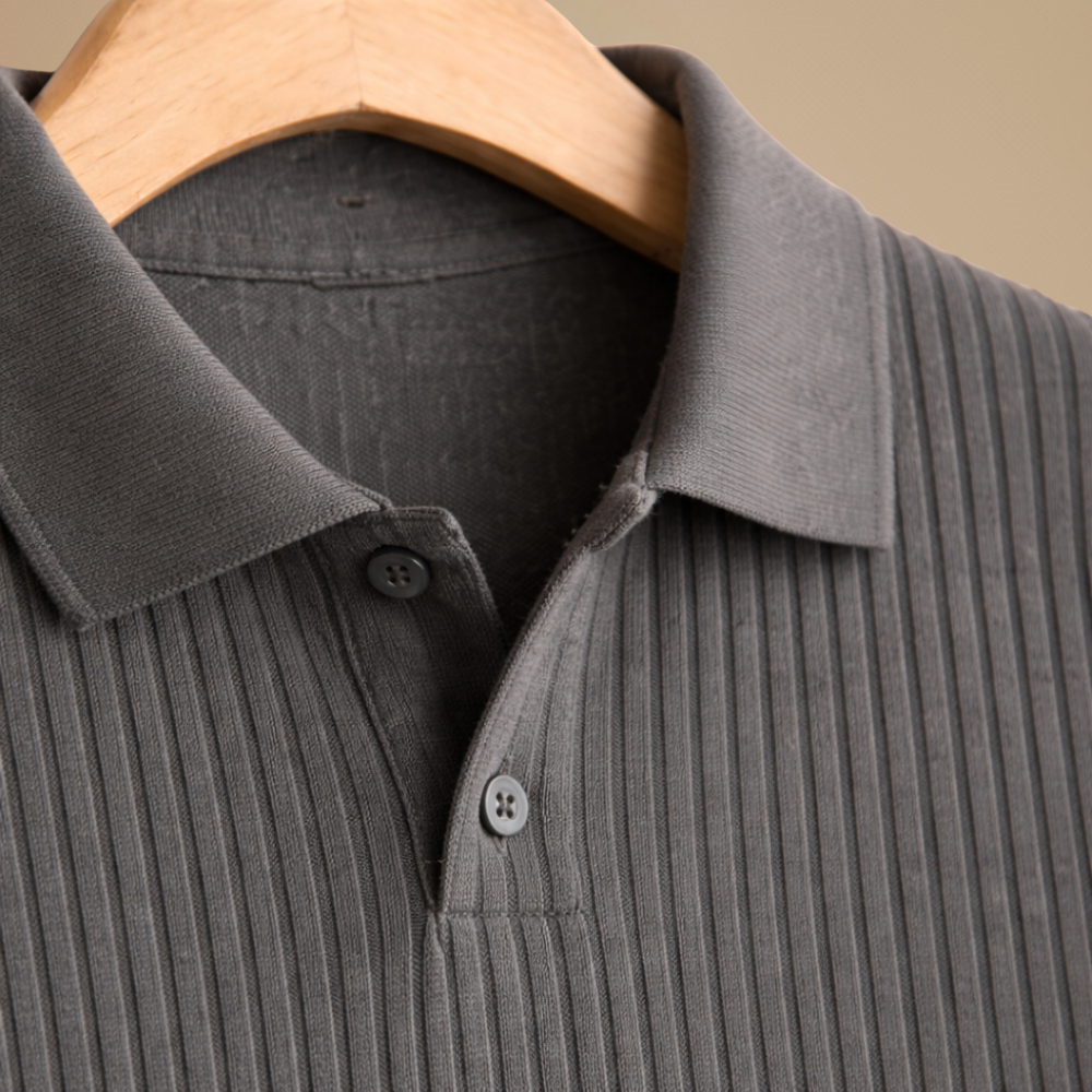 Męska dzianinowa koszulka polo slim fit