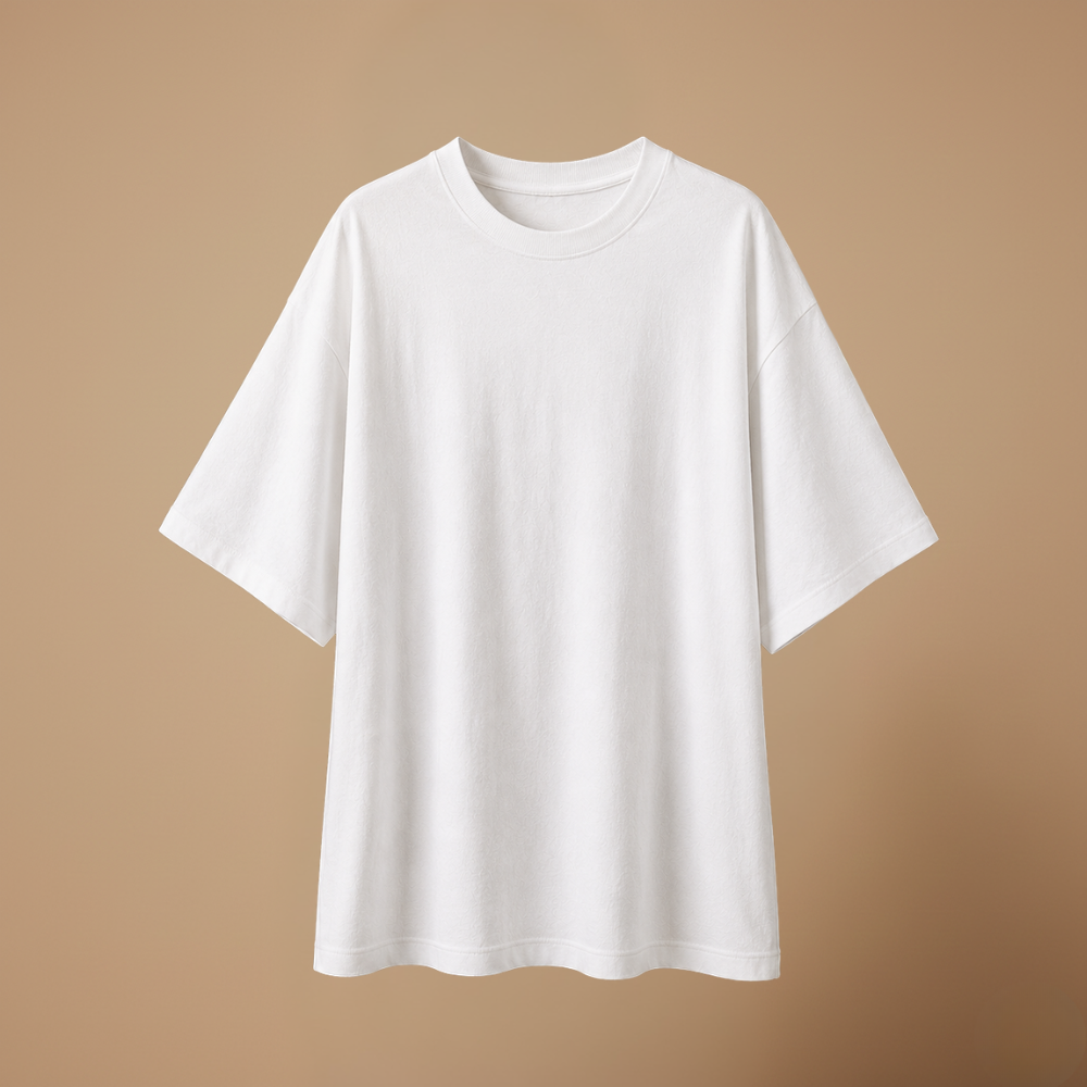 Damski luźny T-shirt z okrągłym dekoltem