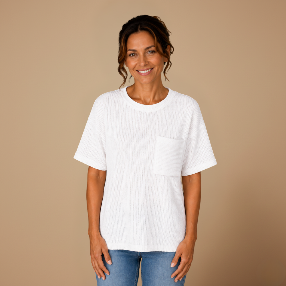 Damesblouse met ruime pasvorm en ronde hals Jelle Jora Mode