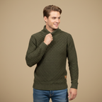 Męski sweter zimowy ze stójką i teksturą
