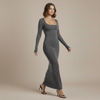 Damska sukienka bodycon z długim rękawem
