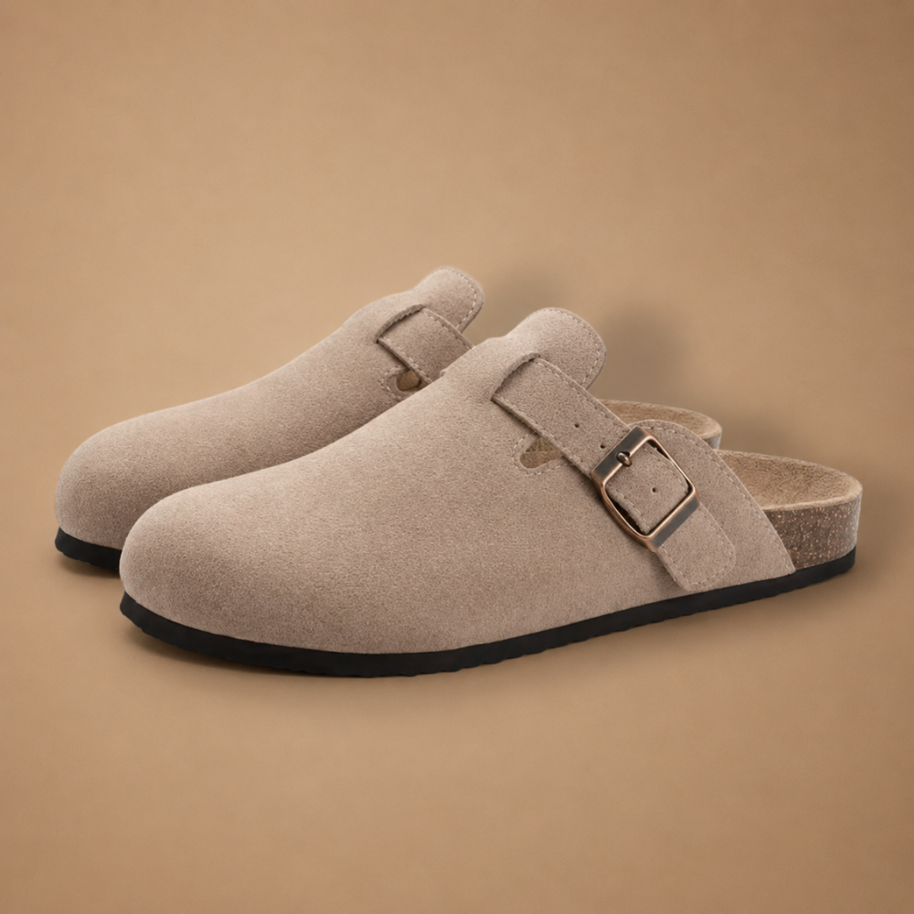Damskie buty z klamrą korkową