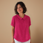 Dames losse casual blouse met korte mouwen Jelle Jora Mode