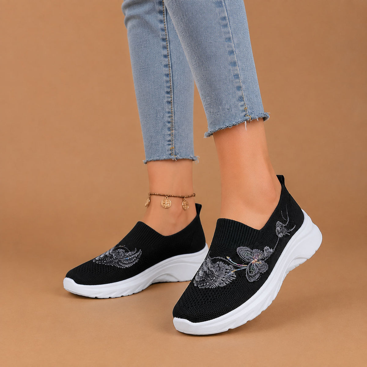Damskie Dzianinowe Buty Do Chodzenia