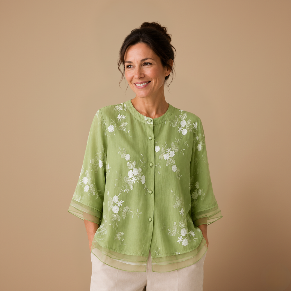 Dames casual blouse met bloemenprint en losse pasvorm Jelle Jora Mode