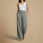 Elastische Hoge Taille Wijde Broek Jelle Jora Mode