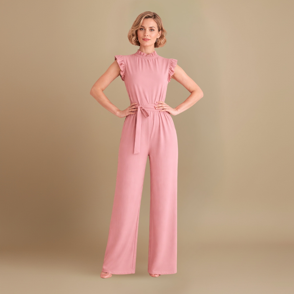 Dames elegante jumpsuit met taille riem en mouwloos ontwerp Jelle Jora Mode