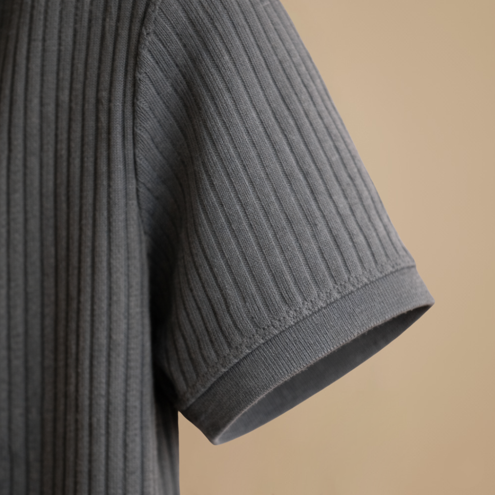 Męska dzianinowa koszulka polo slim fit