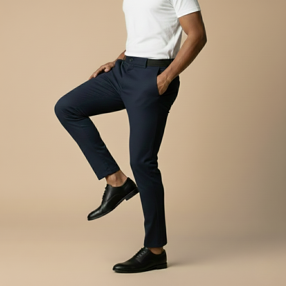 Męskie spodnie biznesowe slim fit do kostek