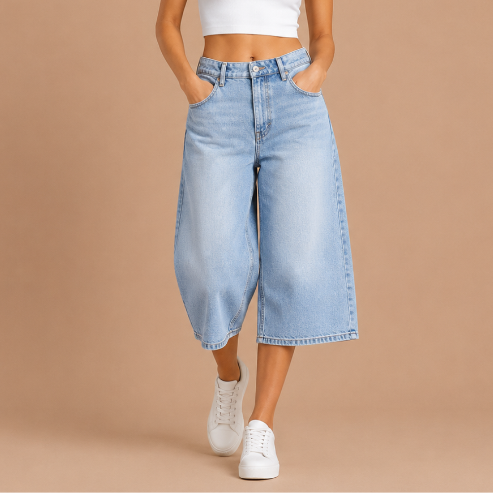 Dames baggy bermuda-short met lage taille Jelle Jora Mode