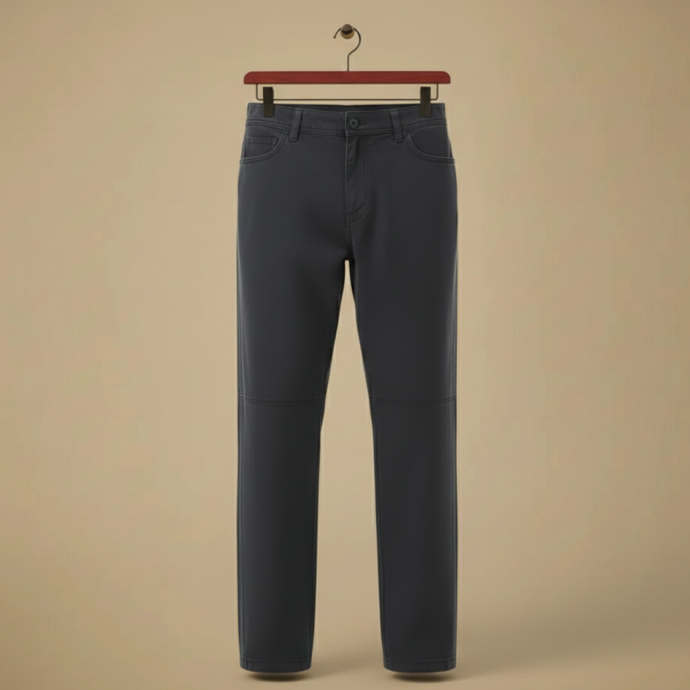 Męskie spodnie o prostym kroju w kratę typu slim fit