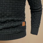 Męski sweter zimowy ze stójką i teksturą