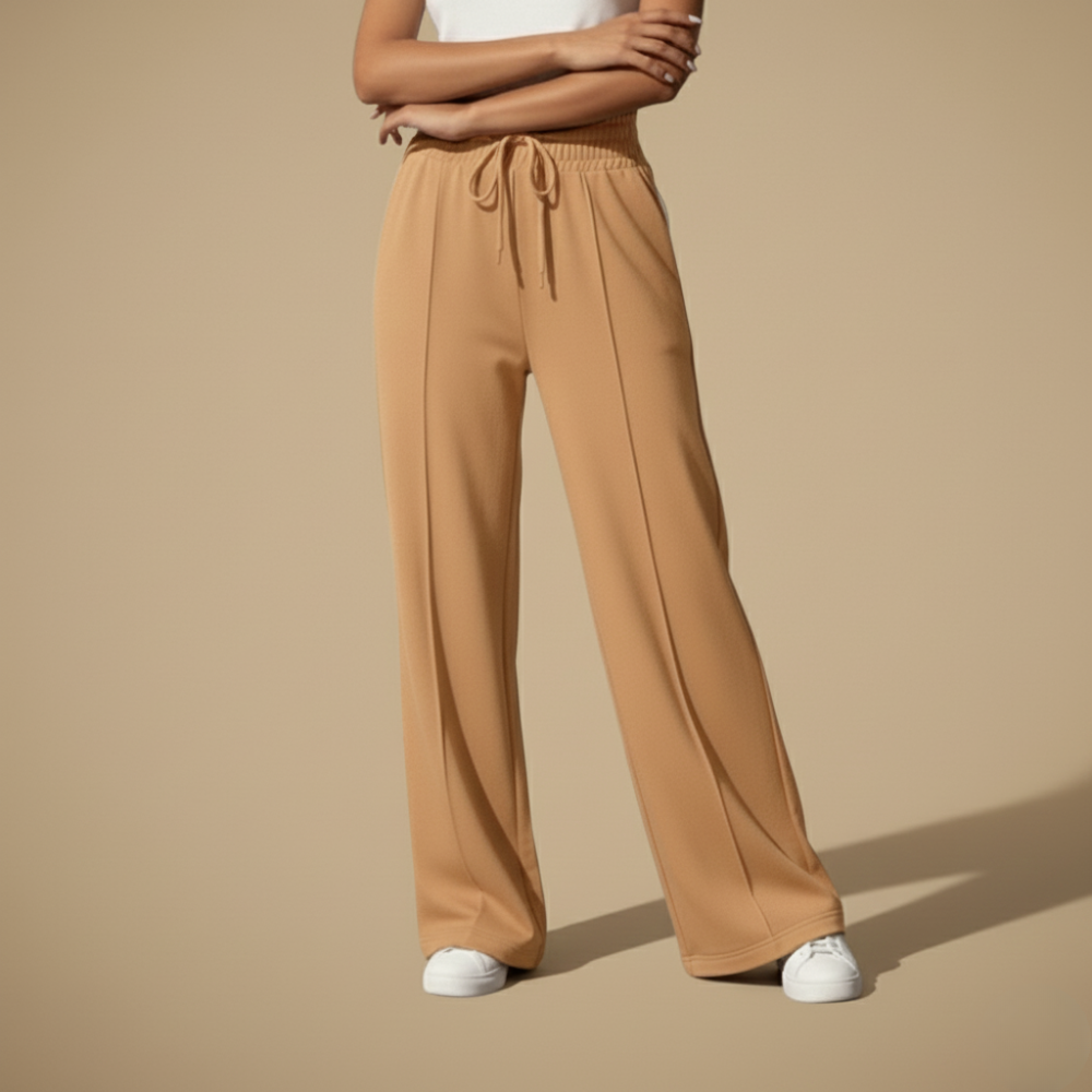Loszittende casual broek met wijde pijpen voor dames Jelle Jora Mode