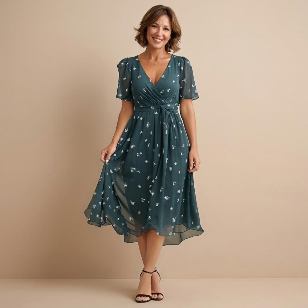 Dames casual knielengte zomerjurk met patroon Jelle Jora Mode