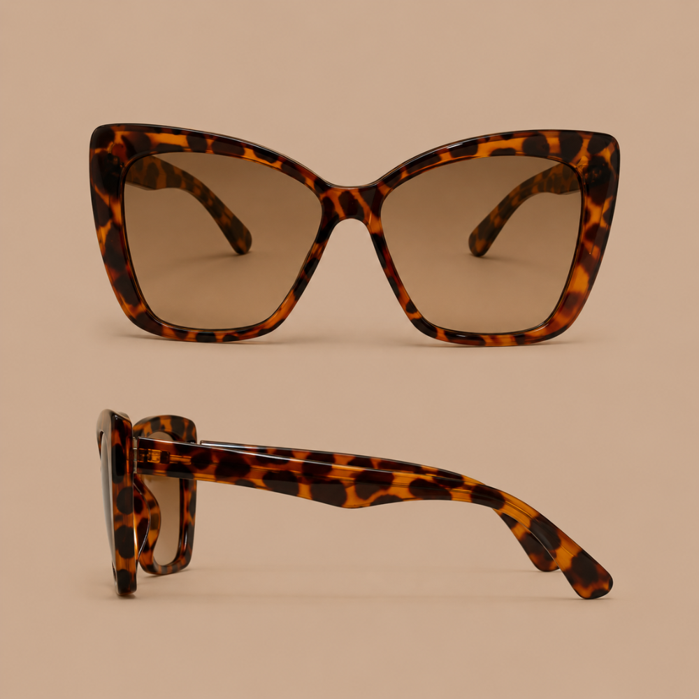 Damskie okulary przeciwsłoneczne oversize kocie oczy