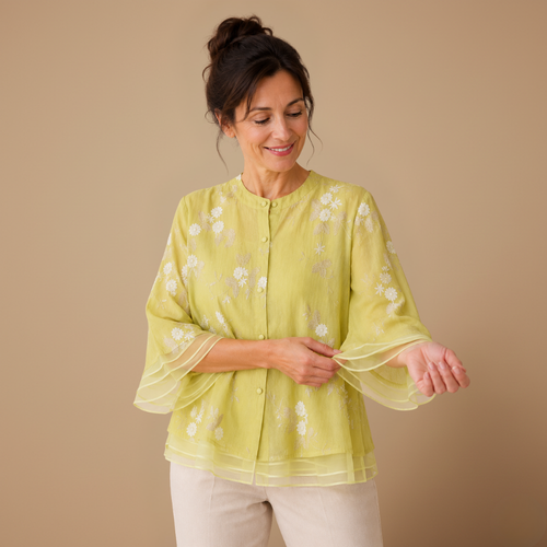 Dames casual blouse met bloemenprint en losse pasvorm Jelle Jora Mode