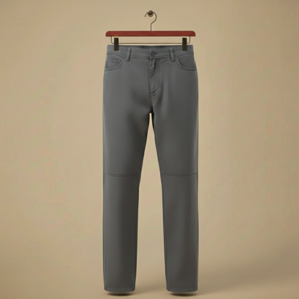 Męskie spodnie o prostym kroju w kratę typu slim fit