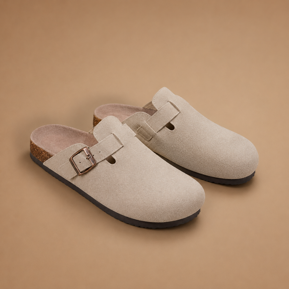 Damskie buty z klamrą korkową